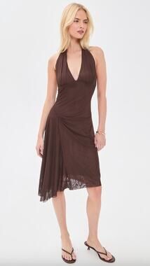 NIA | NEW Chiara Dress in Brown Mesh Halter Fairy Dress S